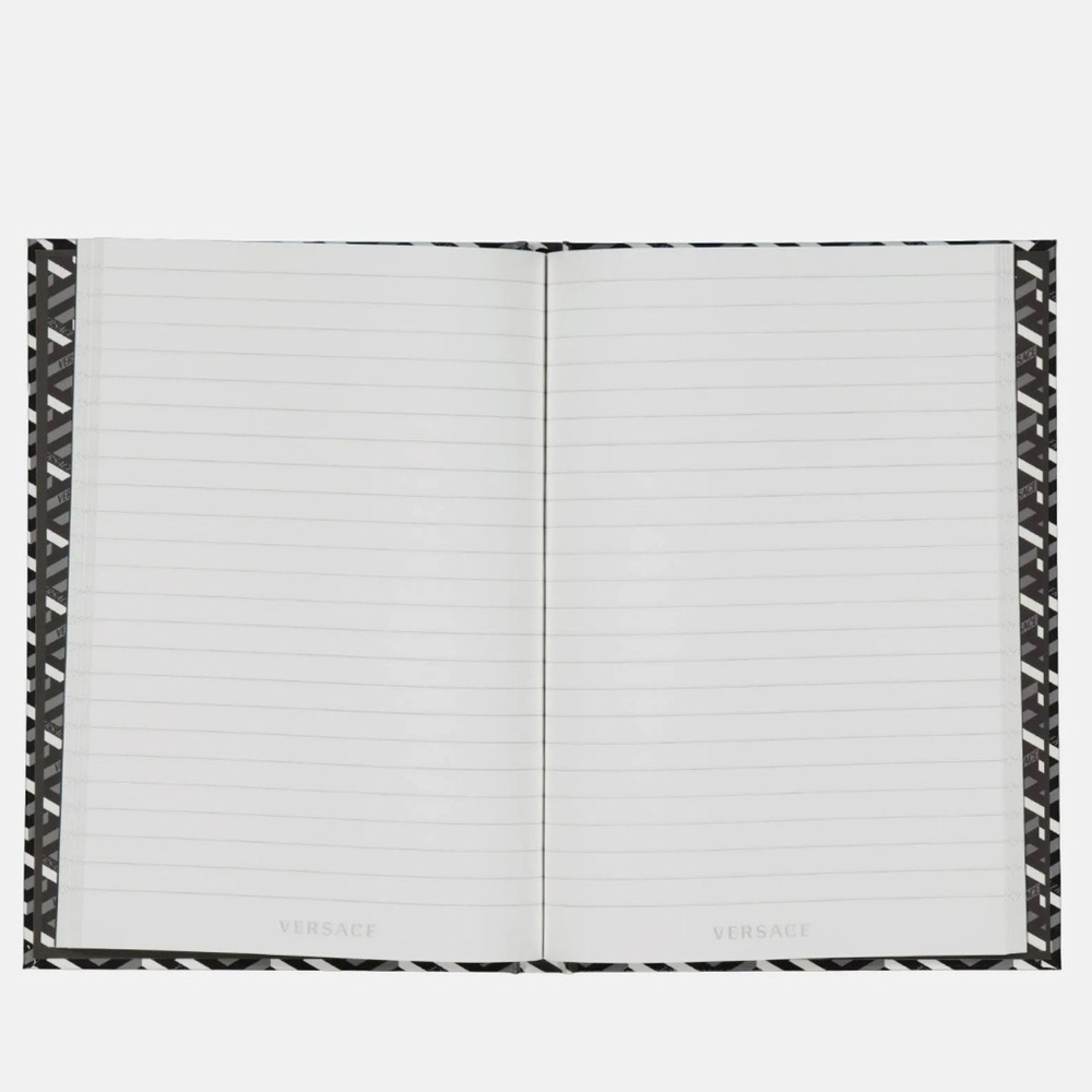 NEW VERSACE Signature Graphic Greca Print Black & White Notebook Table Decor - Picture 5 of 10